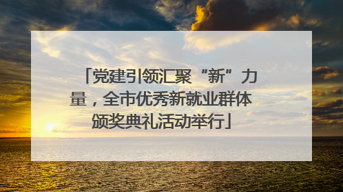 党建引领汇聚“新”力量，全市优秀新就业群体颁奖典礼活动举行