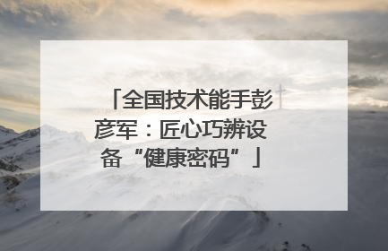 全国技术能手彭彦军：匠心巧辨设备“健康密码”