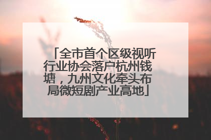 全市首个区级视听行业协会落户杭州钱塘，九州文化牵头布局微短剧产业高地
