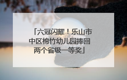 六冠闪耀！乐山市中区棉竹幼儿园捧回两个省级一等奖
