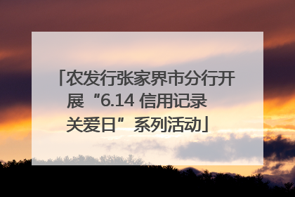 农发行张家界市分行开展“6.14 信用记录关爱日”系列活动