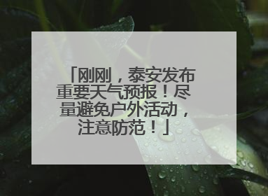 刚刚，泰安发布重要天气预报！尽量避免户外活动，注意防范！