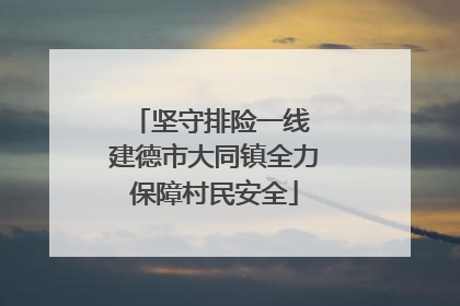 坚守排险一线 建德市大同镇全力保障村民安全