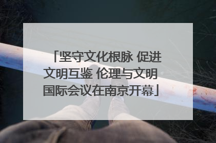 坚守文化根脉 促进文明互鉴 伦理与文明国际会议在南京开幕