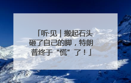 听·见｜搬起石头砸了自己的脚，特朗普终于“慌”了！