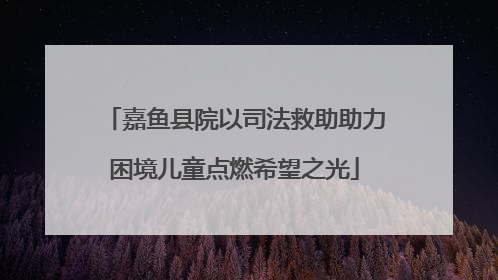嘉鱼县院以司法救助助力困境儿童点燃希望之光