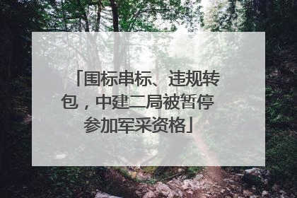 围标串标、违规转包，中建二局被暂停参加军采资格