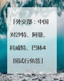 外交部：中国对沙特、阿曼、科威特、巴林4国试行免签
