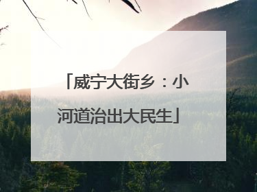 威宁大街乡：小河道治出大民生