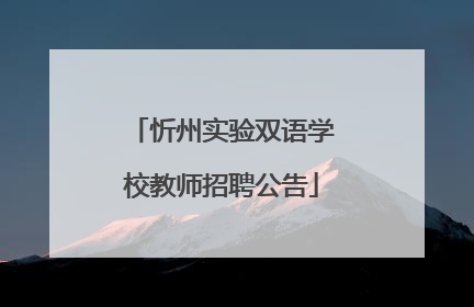 忻州实验双语学校教师招聘公告