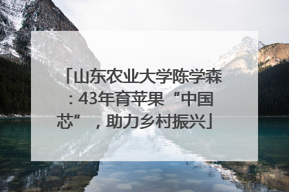山东农业大学陈学森：43年育苹果“中国芯”，助力乡村振兴