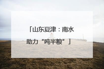 山东夏津：南水助力“吨半粮”