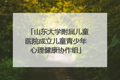 山东大学附属儿童医院成立儿童青少年心理健康协作组