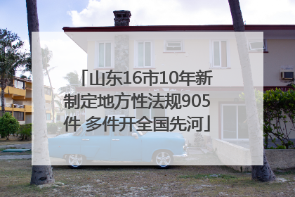 山东16市10年新制定地方性法规905件 多件开全国先河