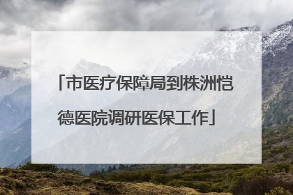 市医疗保障局到株洲恺德医院调研医保工作