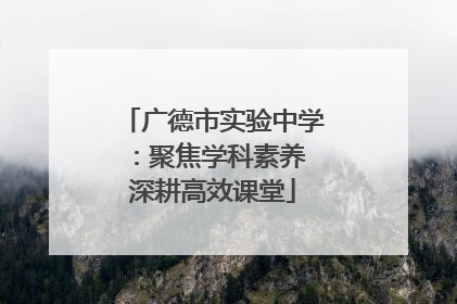 广德市实验中学：聚焦学科素养 深耕高效课堂