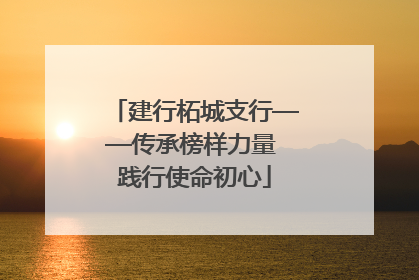 建行柘城支行——传承榜样力量 践行使命初心