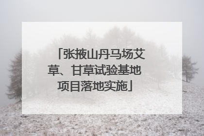 张掖山丹马场艾草、甘草试验基地项目落地实施