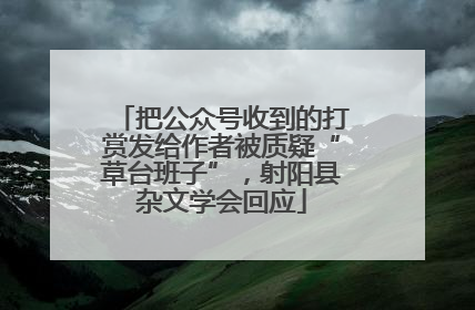 把公众号收到的打赏发给作者被质疑“草台班子”，射阳县杂文学会回应