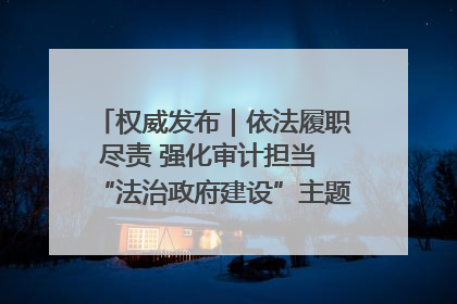 权威发布｜依法履职尽责 强化审计担当 “法治政府建设”主题系列新闻发布会市审计局专场召开