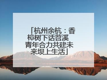 杭州余杭：香樟树下话苕溪 青年合力共建未来坝上生活