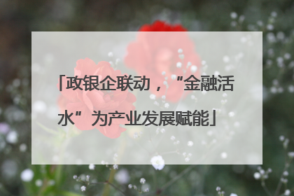 政银企联动，“金融活水”为产业发展赋能