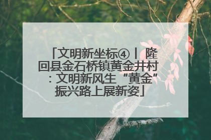 文明新坐标④丨 隆回县金石桥镇黄金井村：文明新风生“黄金” 振兴路上展新姿