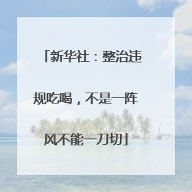 新华社：整治违规吃喝，不是一阵风不能一刀切