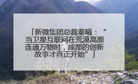 新微集团总裁秦曦：“当卫星互联网在荒漠高原连通万物时，成都的创新故事才真正开始”