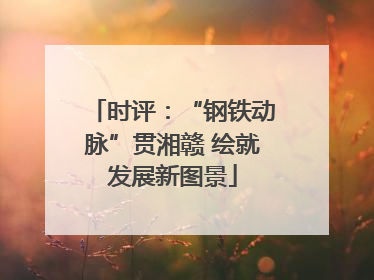 时评：“钢铁动脉”贯湘赣 绘就发展新图景