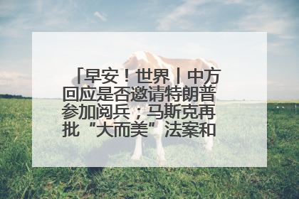 早安！世界丨中方回应是否邀请特朗普参加阅兵；马斯克再批“大而美”法案和美国共和党