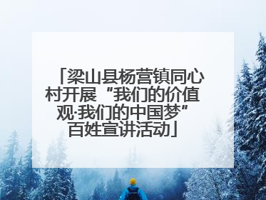 梁山县杨营镇同心村开展“我们的价值观·我们的中国梦”百姓宣讲活动