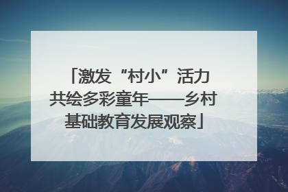 激发“村小”活力 共绘多彩童年——乡村基础教育发展观察