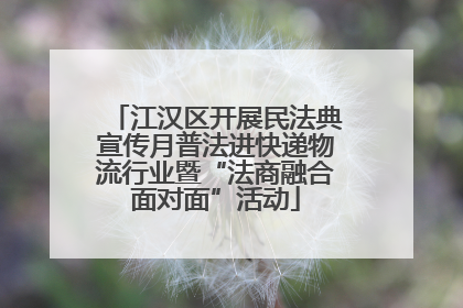 江汉区开展民法典宣传月普法进快递物流行业暨“法商融合面对面”活动