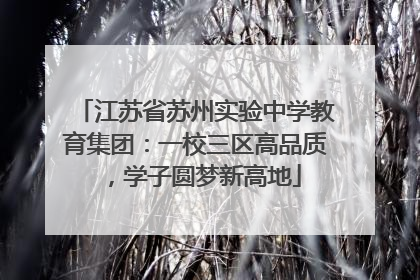 江苏省苏州实验中学教育集团：一校三区高品质，学子圆梦新高地