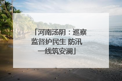 河南汤阴：巡察监督护民生 防汛一线筑安澜