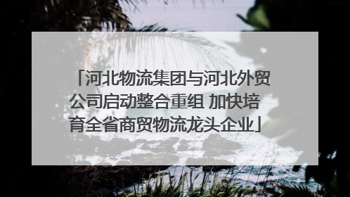 河北物流集团与河北外贸公司启动整合重组 加快培育全省商贸物流龙头企业