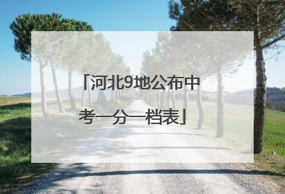 河北9地公布中考一分一档表