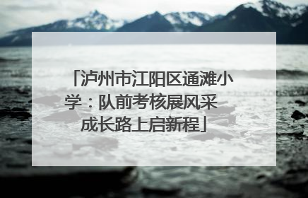 泸州市江阳区通滩小学：队前考核展风采 成长路上启新程