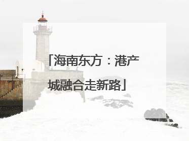 海南东方：港产城融合走新路