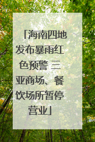海南四地发布暴雨红色预警 三亚商场、餐饮场所暂停营业