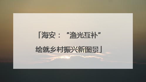 海安：“渔光互补” 绘就乡村振兴新图景