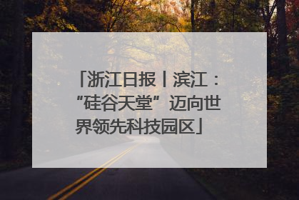 浙江日报丨滨江：“硅谷天堂”迈向世界领先科技园区