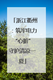 浙江衢州：筑牢电力“心脏” 守护清凉一夏