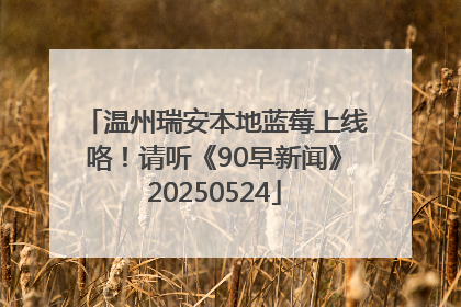 温州瑞安本地蓝莓上线咯！请听《90早新闻》20250524