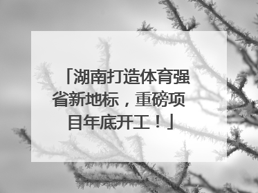 湖南打造体育强省新地标，重磅项目年底开工！