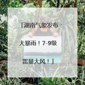 湖南气象发布：大暴雨！7-9级雷暴大风！