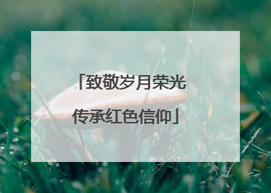 致敬岁月荣光 传承红色信仰