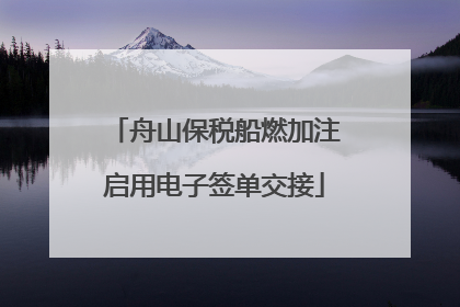 舟山保税船燃加注启用电子签单交接