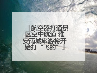 航空器打通景区空中航道 雅安雨城旅游将开始打“飞的”